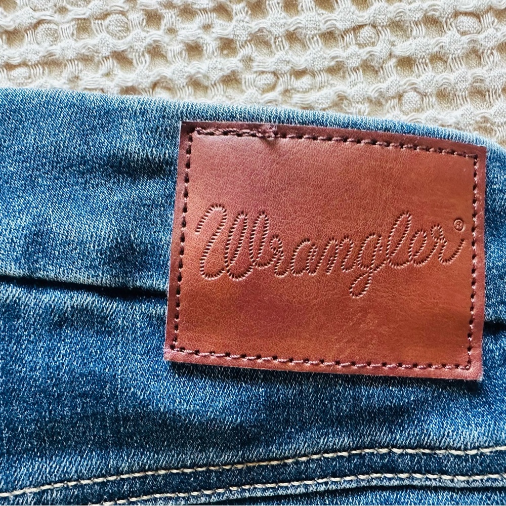 Wrangler Indigo Denim with Leather Patch